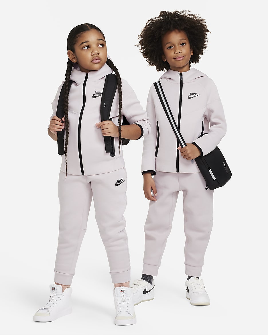 Nike Sportswear Tech Fleece Full-zip Set Younger Kids' 2-Piece Hoodie Set - Platinum Violet