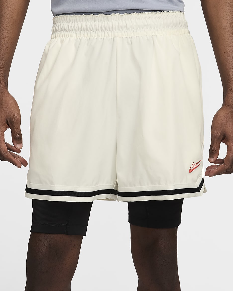 Shorts de básquetbol DNA 2 en 1 de 10 cm para hombre Kevin Durant - Vela/Negro/Arcilla cósmico