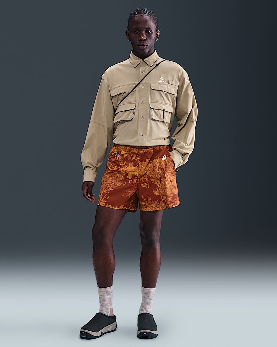 Shorts estampados para hombre Nike ACG "Reservoir Goat" - Canela/Rojo picante/Blanco cumbre