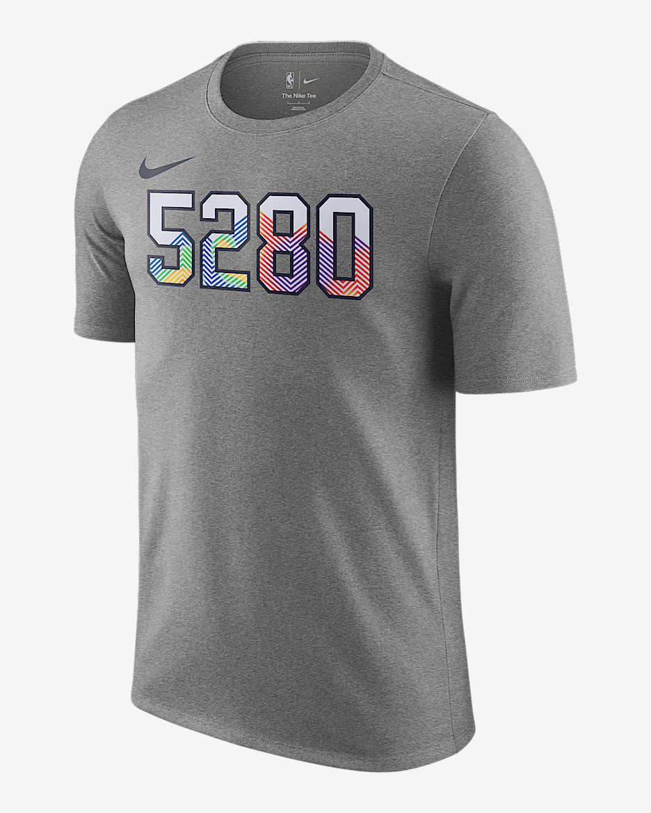 Playera Nike NBA para hombre Denver Nuggets Essential City Edition - Gris oscuro jaspeado