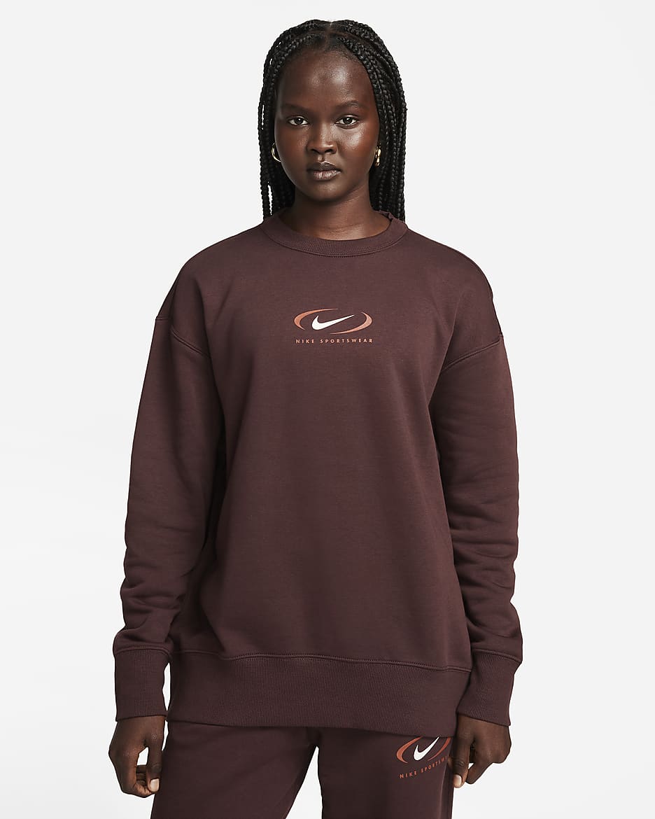 Nike Sportswear Phoenix Fleece Women's Oversized Crew-Neck Sweatshirt - Earth