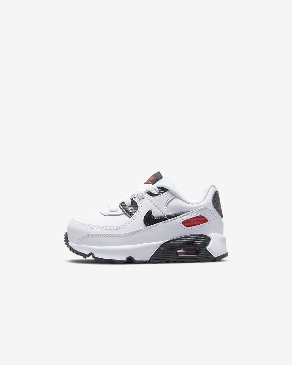 Calzado para bebé e infantil Nike Air Max 90 LTR SE - Blanco/Baya intenso/Negro
