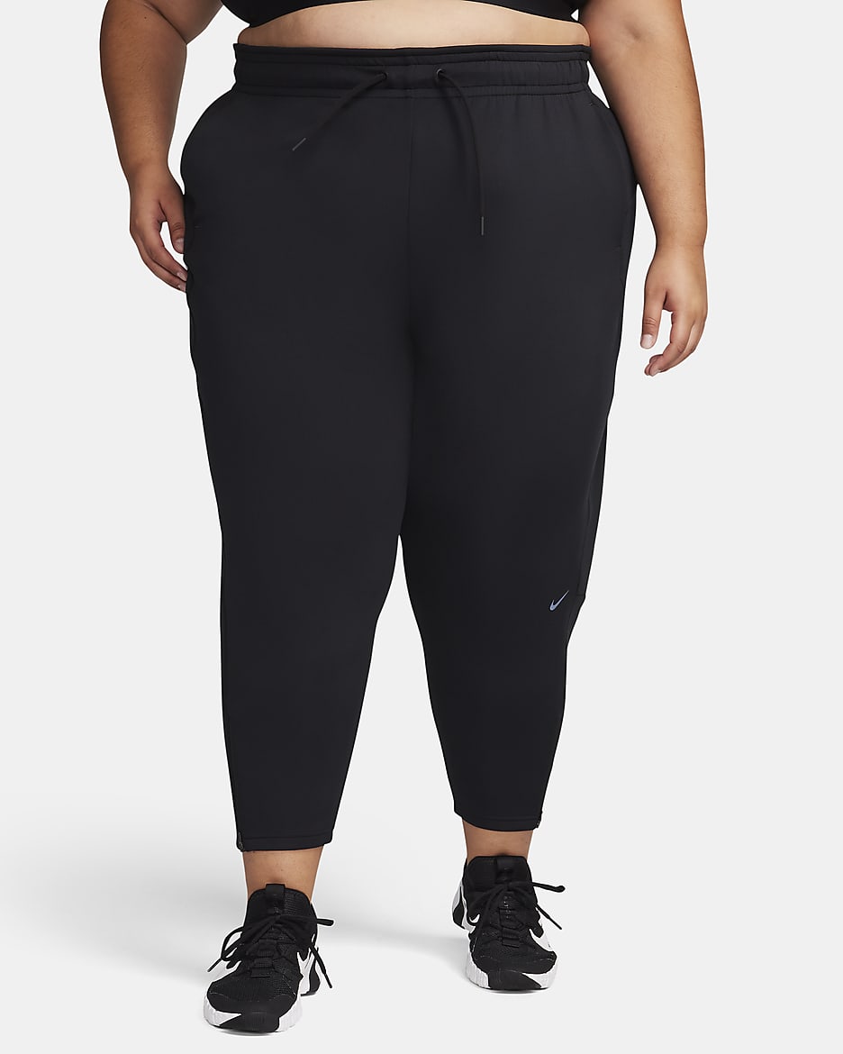 Nike Dri-FIT Prima Women's High-Waisted 7/8 Training Pants (Plus Size) - Black/Black