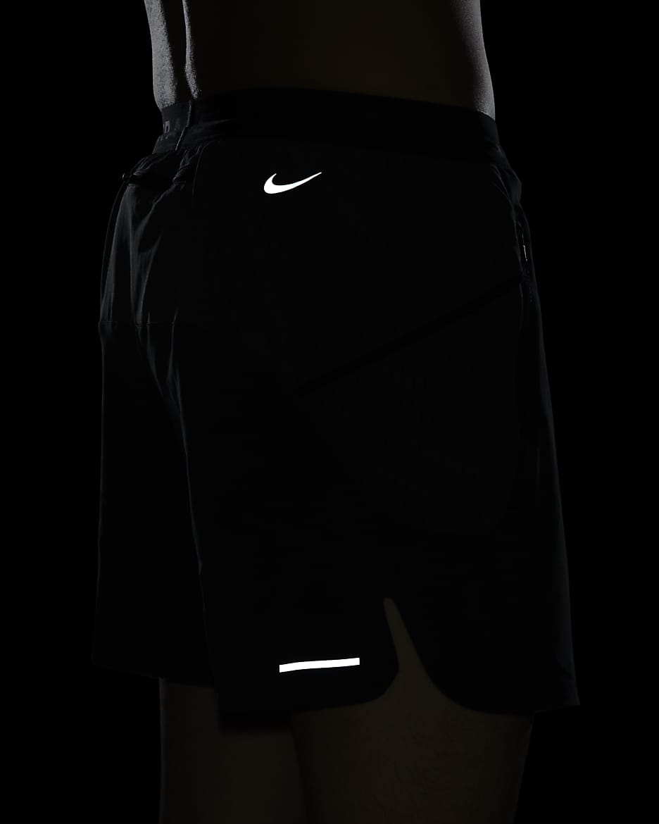 Nike Dri-FIT Men's 5" Brief-Lined Trail Shorts - Black/Dark Smoke Grey/White