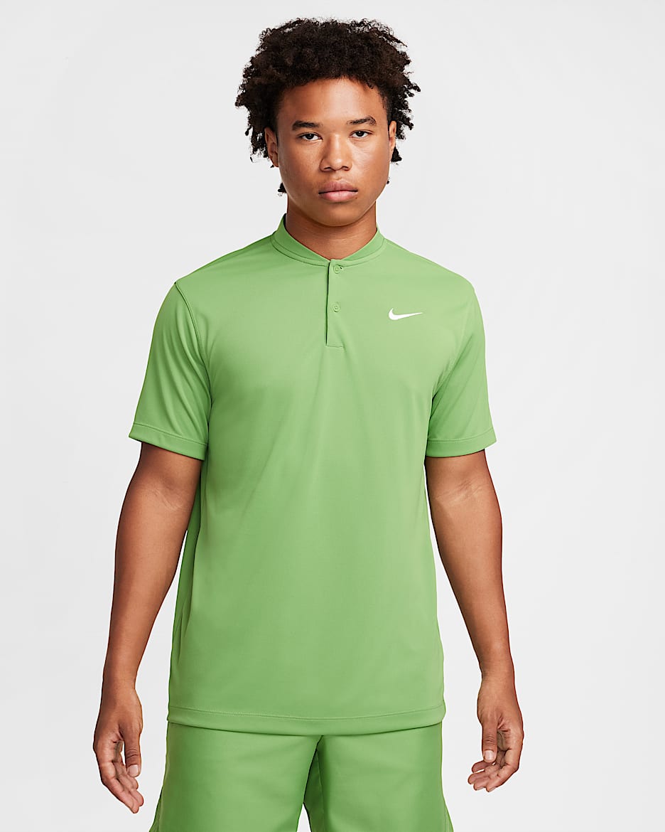 NikeCourt Dri-FIT Men's Tennis Blade Polo - Chlorophyll/White