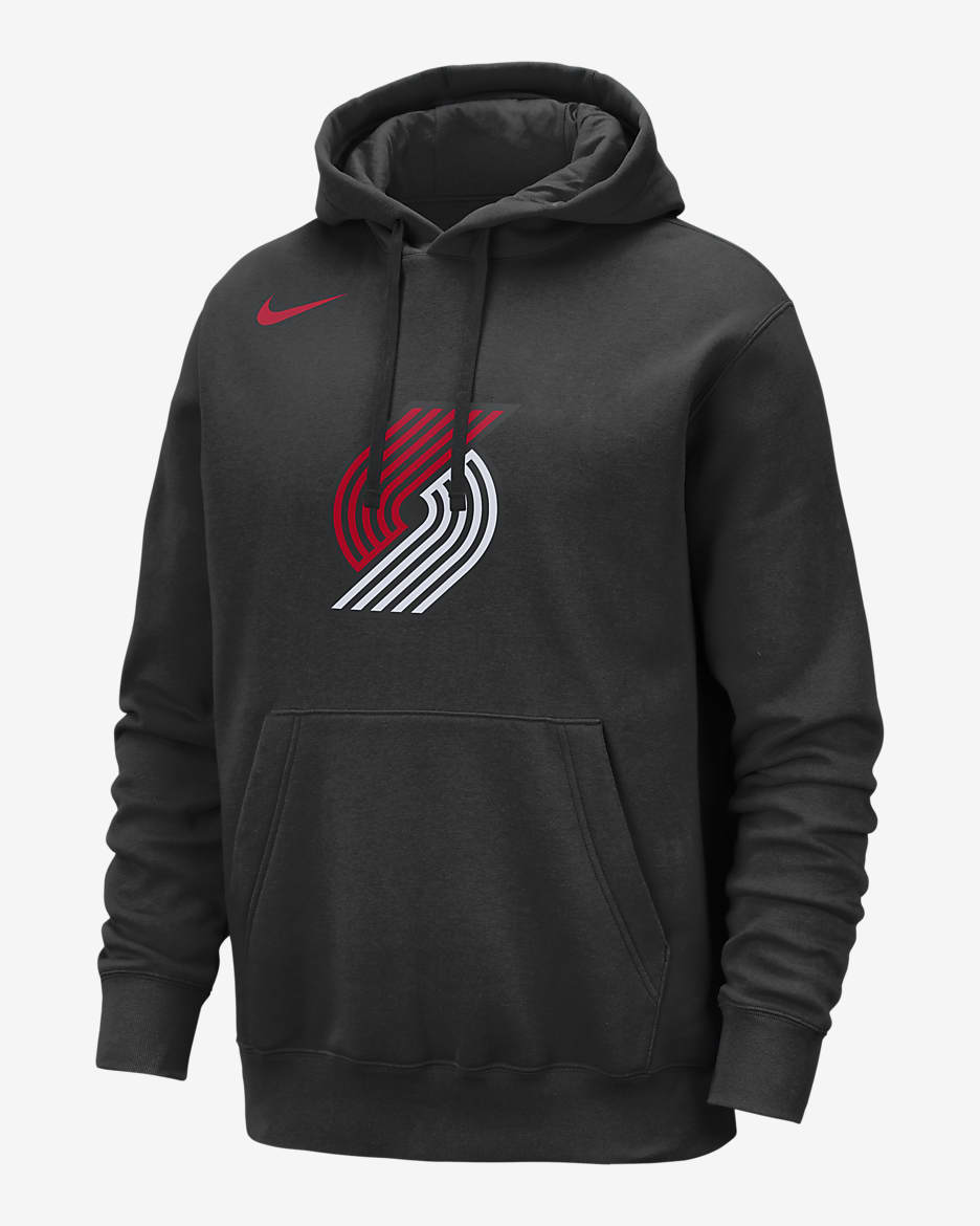 Sudadera con gorro sin cierre Nike de la NBA para hombre Portland Trail Blazers Club - Negro