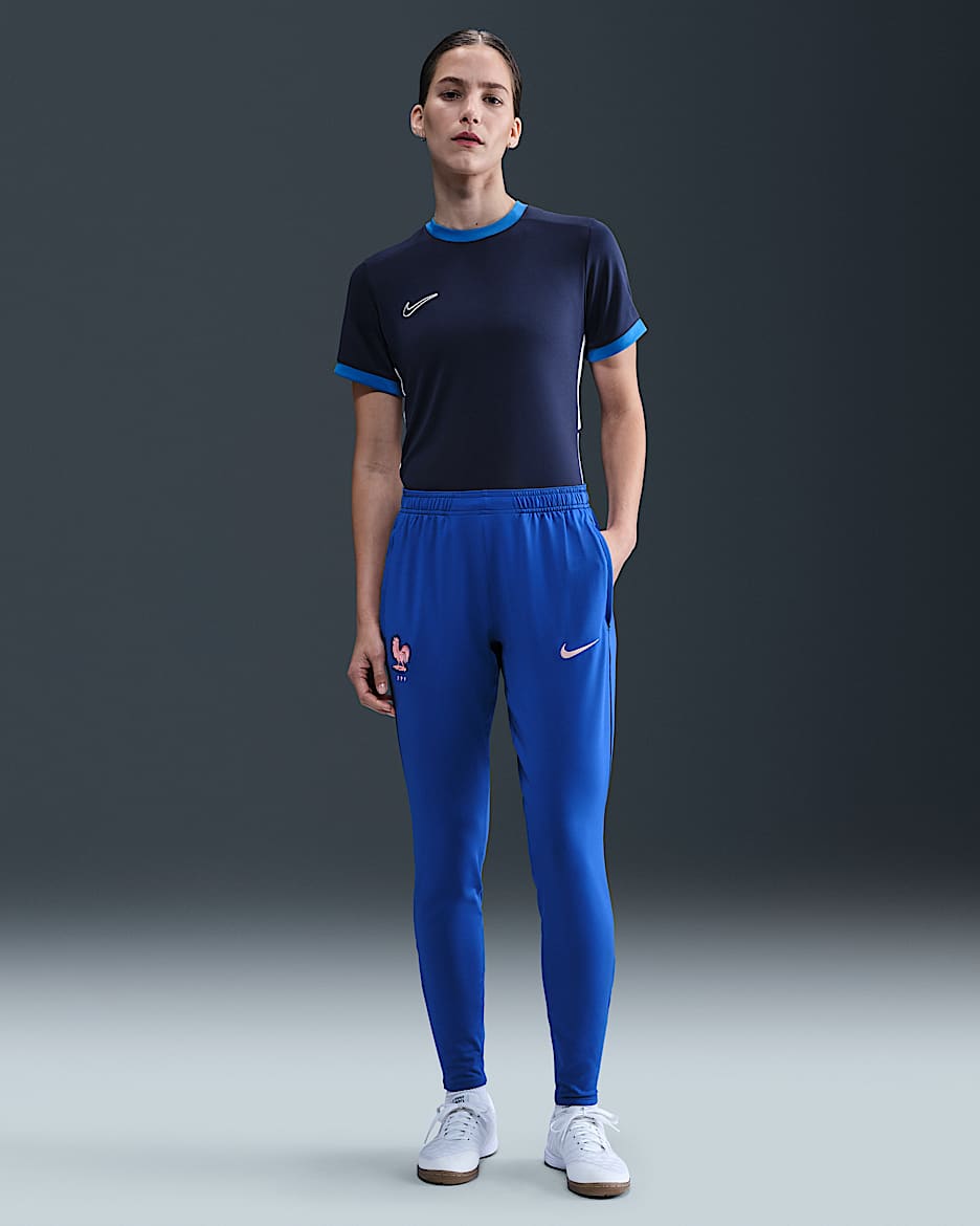 Fransa Strike Nike Dri-FIT Örgü Kadın Futbol Eşofman Altı - Bright Blue/Washed Coral/Washed Coral
