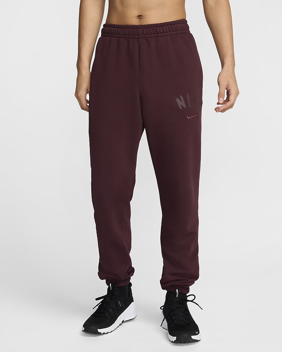Joggers de fitness de tejido Fleece Dri-FIT para hombre Nike Swoosh - Burdeos enérgico/Burdeos enérgico