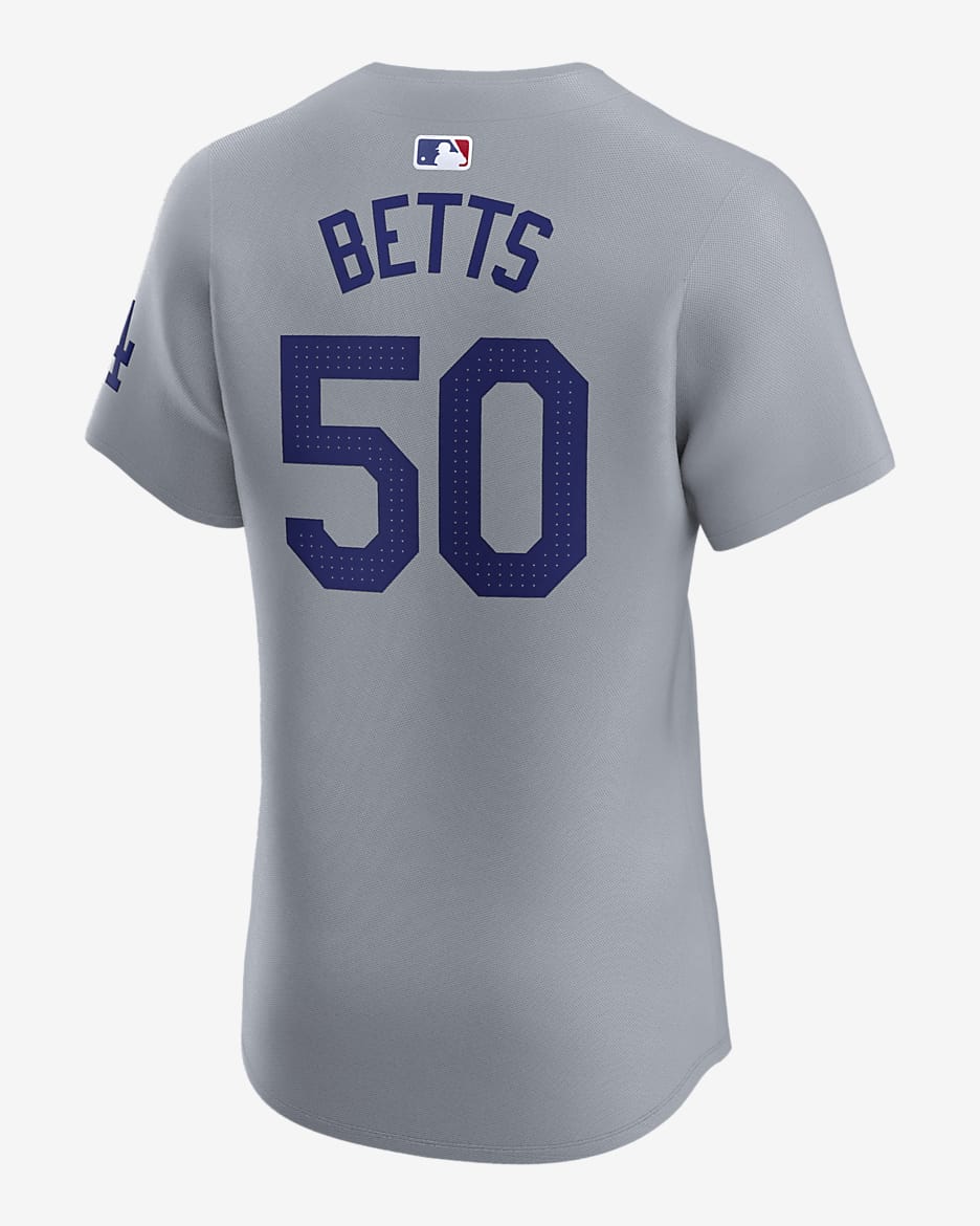 Mookie Betts Los Angeles Dodgers Men's Nike Dri-FIT ADV MLB Elite Jersey - Grey