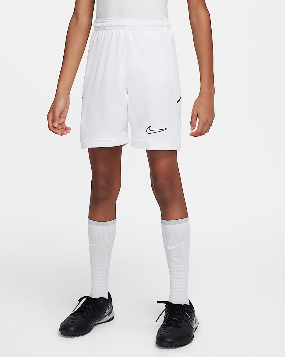Nike Academy Dri-FIT Fußball-Shorts (ca. 18 cm; ältere Kinder) - Weiß/Weiß/Schwarz