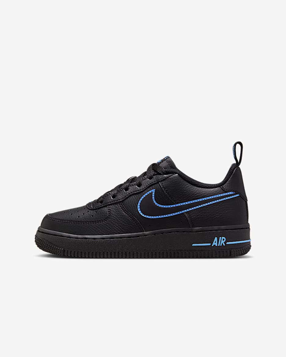 Nike Air Force 1 LV8 Older Kids' (Boys') Shoes - Black/University Blue/Black