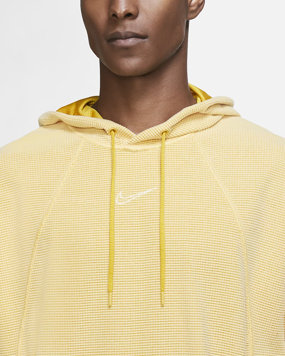 Nike Men's Fleece Pullover Training Hoodie - Dark Sulphur/Topaz Gold/Dark Sulphur/Sail