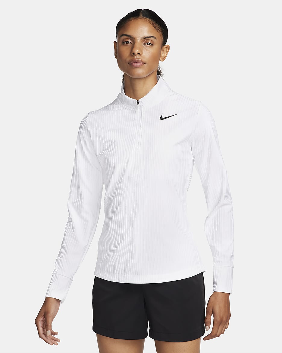 Nike Tour Women's Dri-FIT ADV 1/4-Zip Golf Top - White/Black