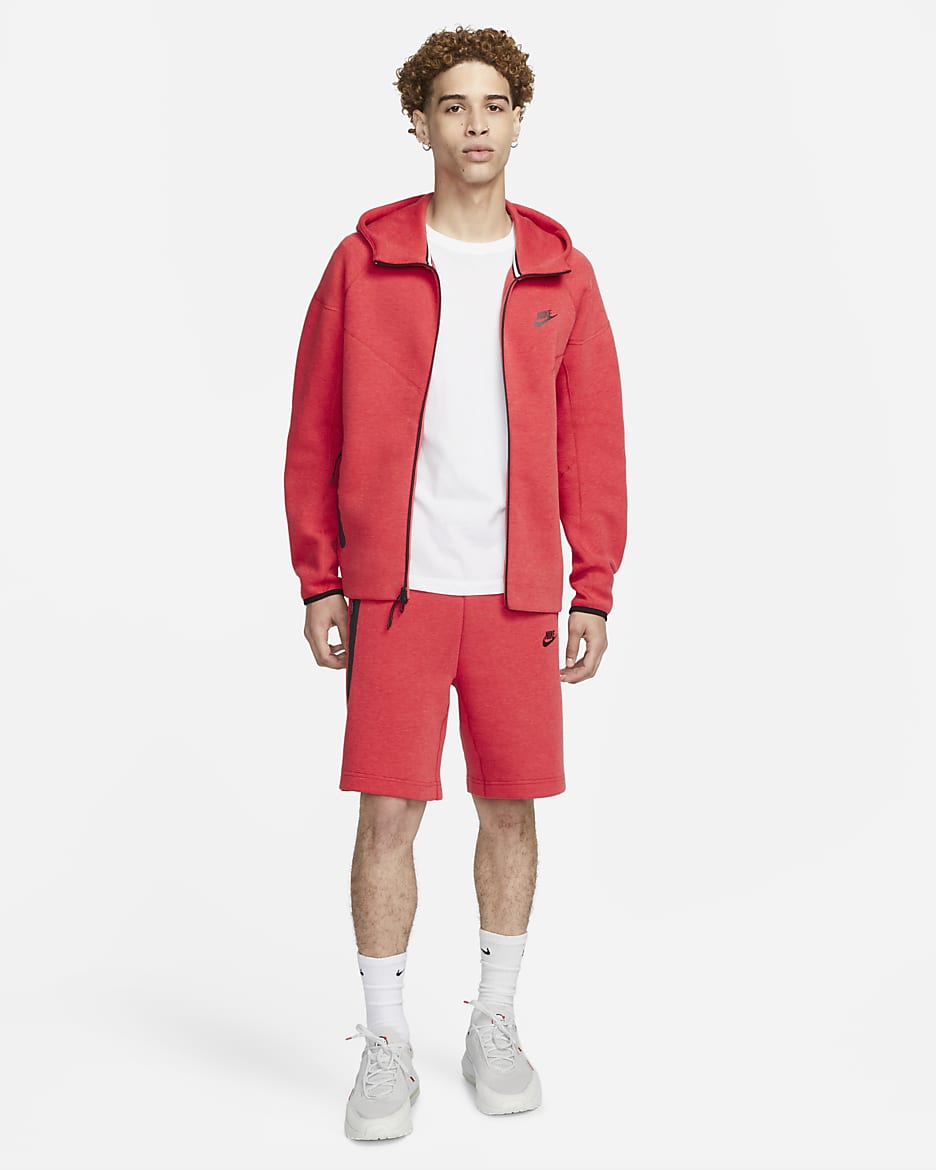 Nike Sportswear Tech Fleece férfi rövidnadrág - Light University Red Heather/Fekete