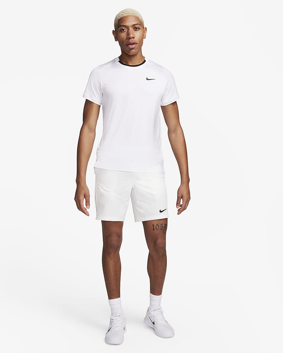 Haut de tennis Dri-FIT NikeCourt Advantage pour homme - Blanc/Noir