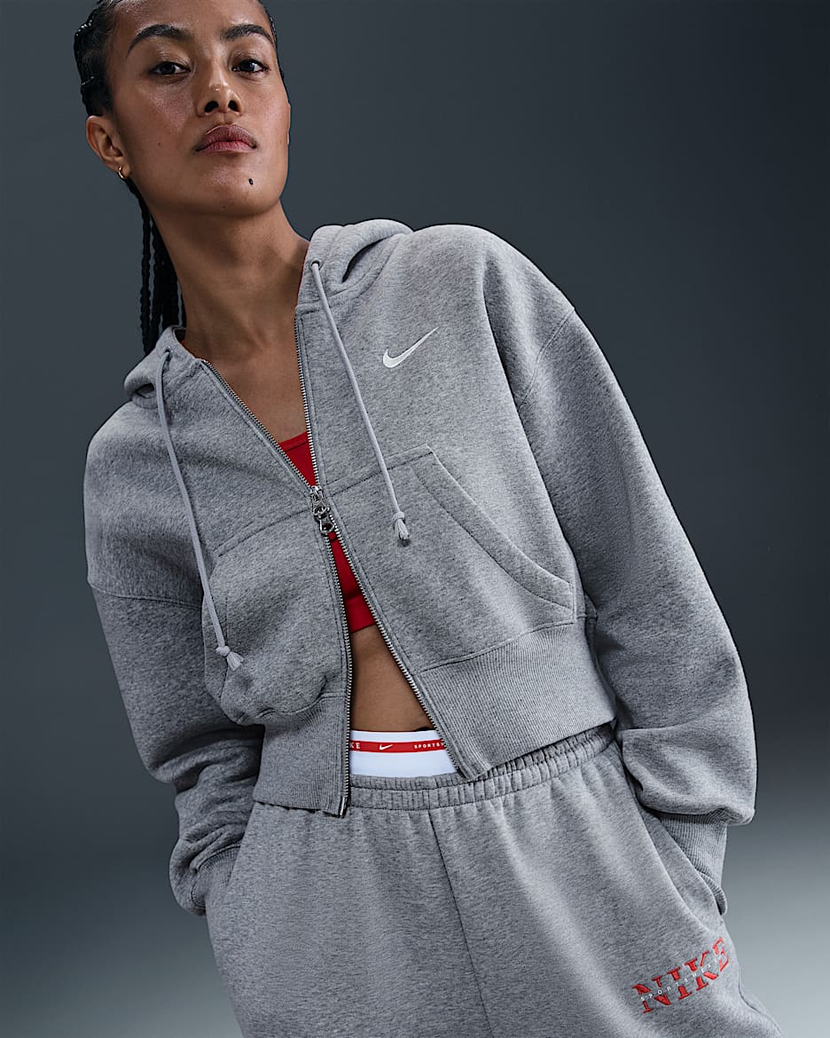 Nike Sportswear Phoenix Fleece Women's Loose Full-Zip Cropped Hoodie