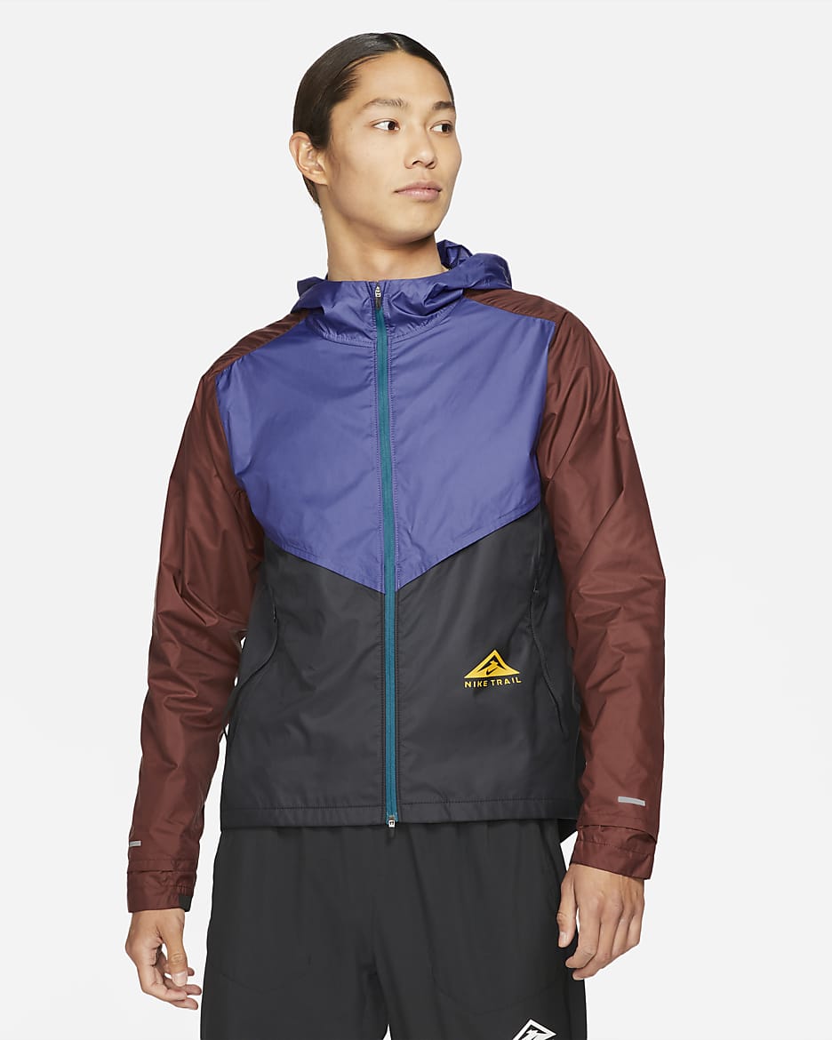 Nike Windrunner Men's Trail Running Jacket - Dark Purple Dust/Black/Bronze Eclipse/University Gold