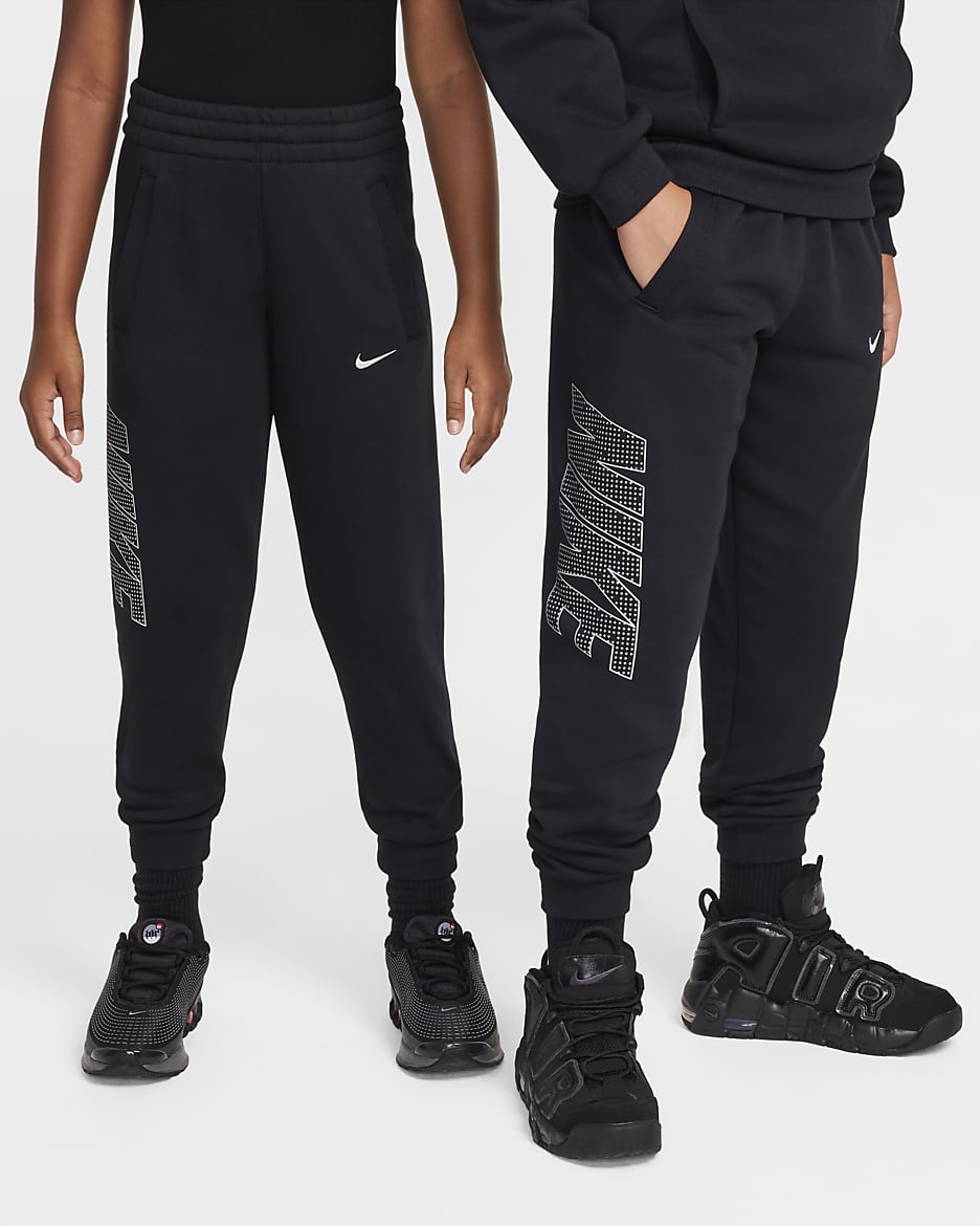 Nike Sportswear Club Fleece Big Kids' Joggers - Black/Metallic Silver