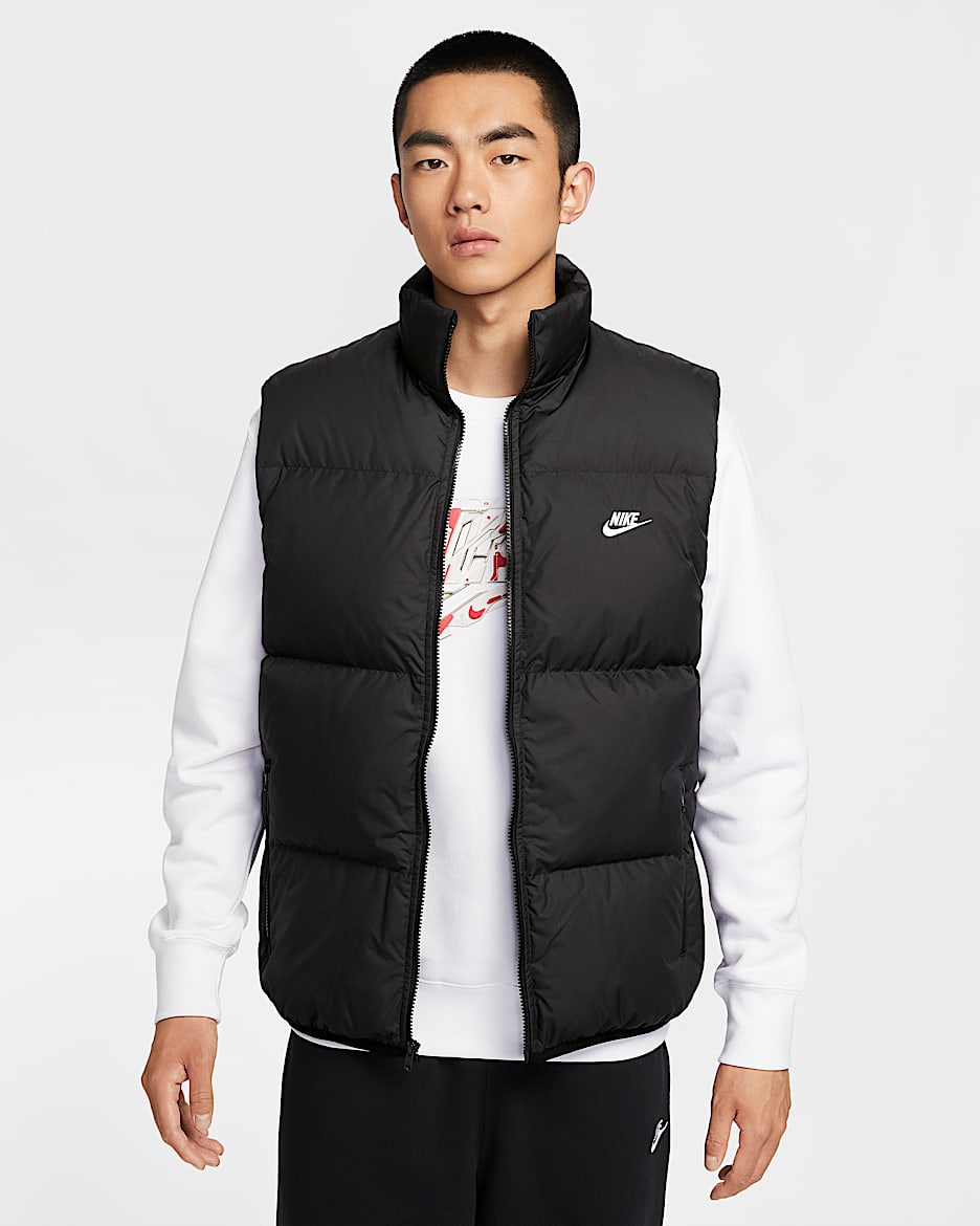 Nike Sportswear Club Men's Therma-FIT Puffer Vest - Black/White