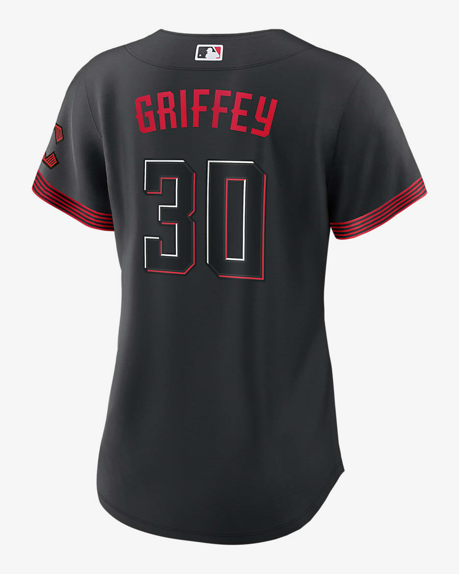 MLB Cincinnati Reds City Connect (Ken Griffey Jr.) Women's Replica Baseball Jersey - Black