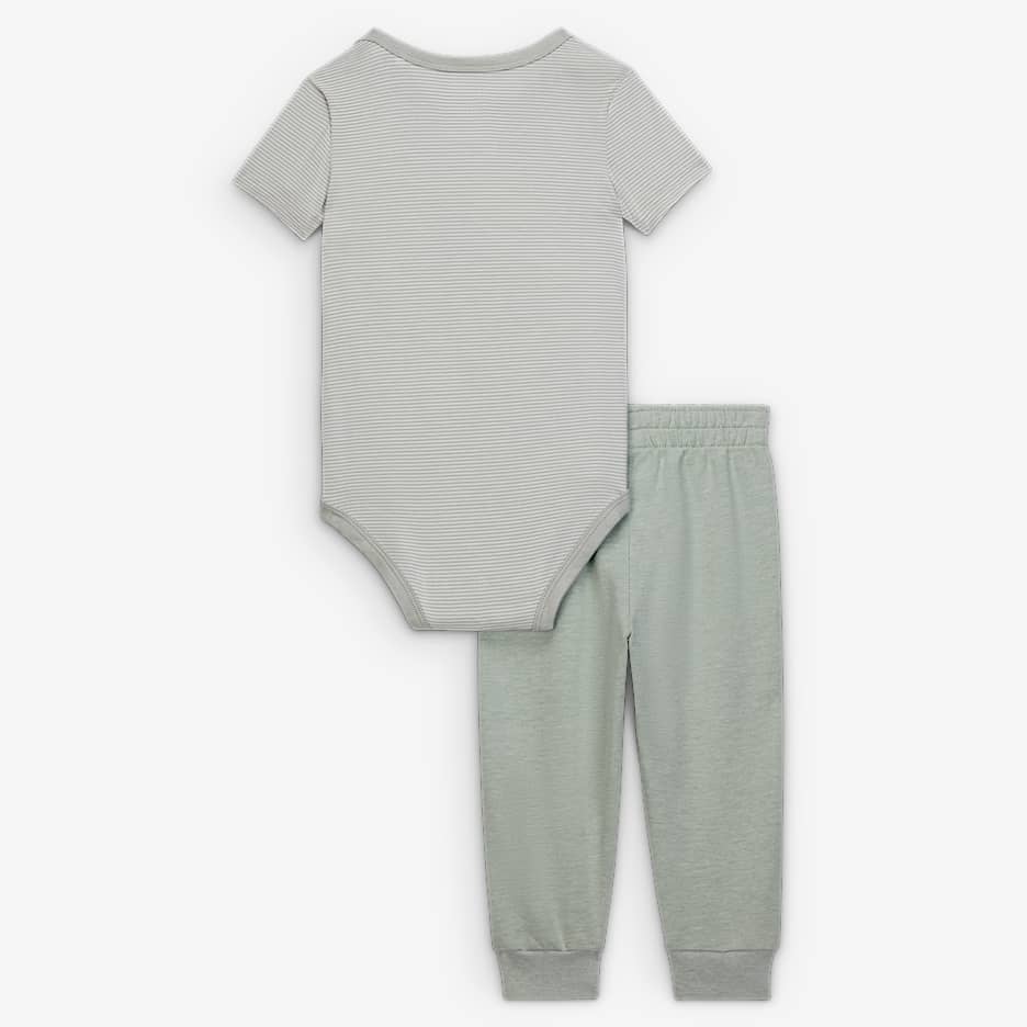Nike Baby (0-6M) Striped Bodysuit and Joggers Set - Mica Green