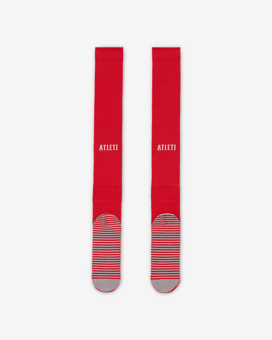 Chaussettes de foot montantes Nike Dri-FIT Atlético Madrid Strike Domicile - Light Crimson/Blanc