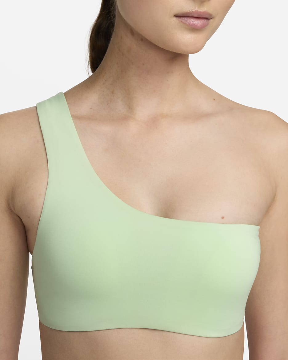 Top de bikini asimétrico para mujer Nike Swim Essential - Verde vapor