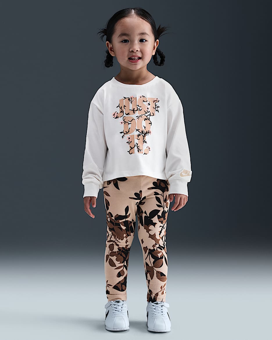 Nike Toddler Printed Club Long Sleeve T-Shirt and Leggings Set - Hemp