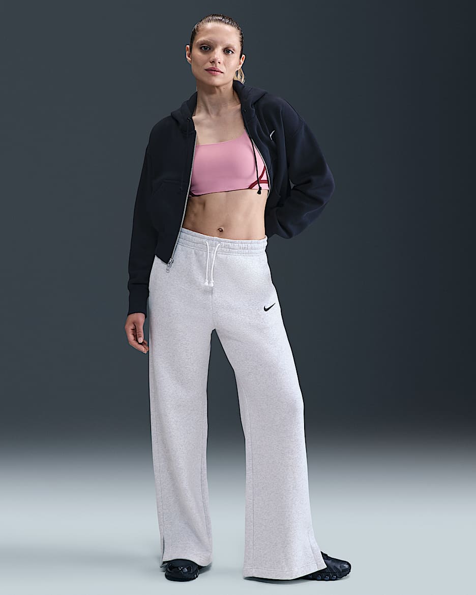 Pantalon ample à taille haute Nike Sportswear Phoenix Fleece pour femme - Birch Heather/Noir