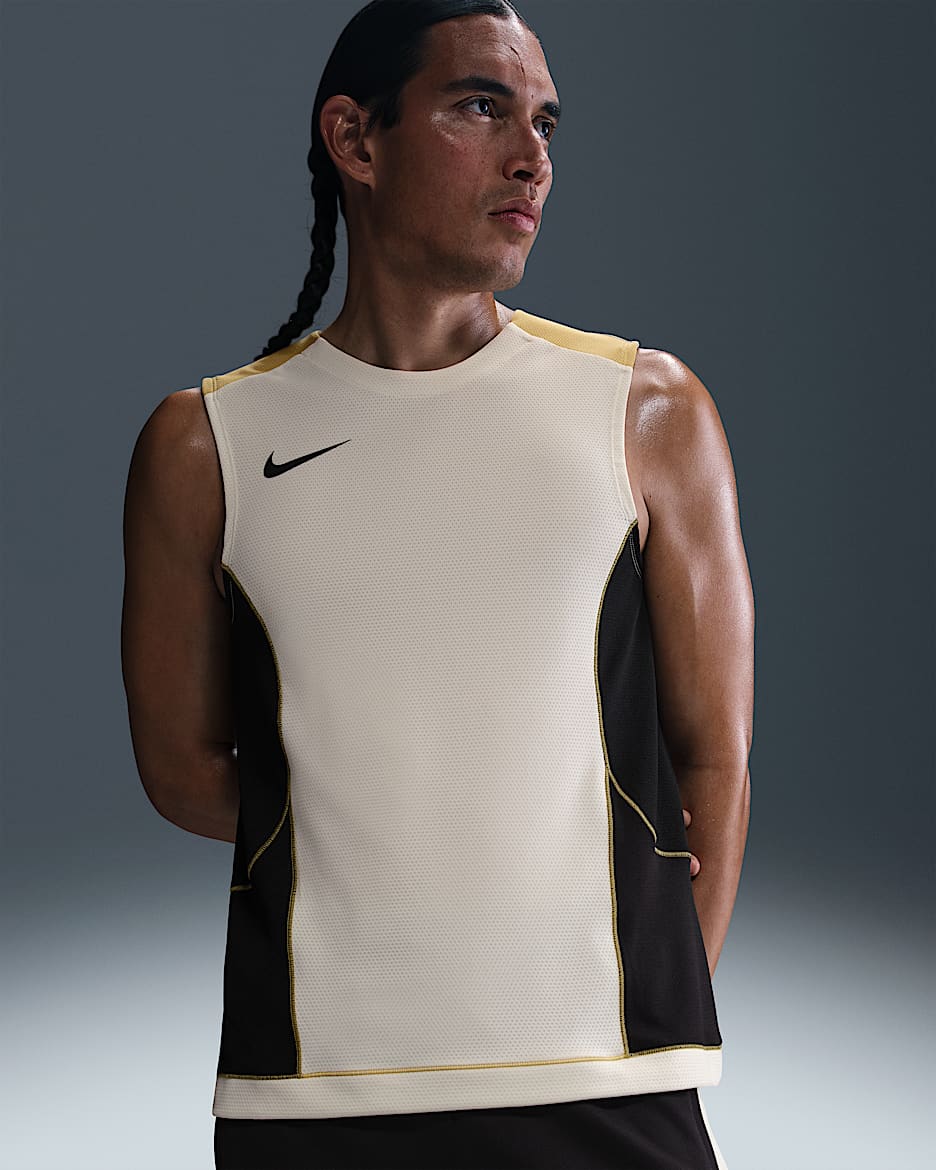 Nike Strike+ Men's Dri-FIT Sleeveless Football Top - Pale Ivory/Black/Jersey Gold/Black