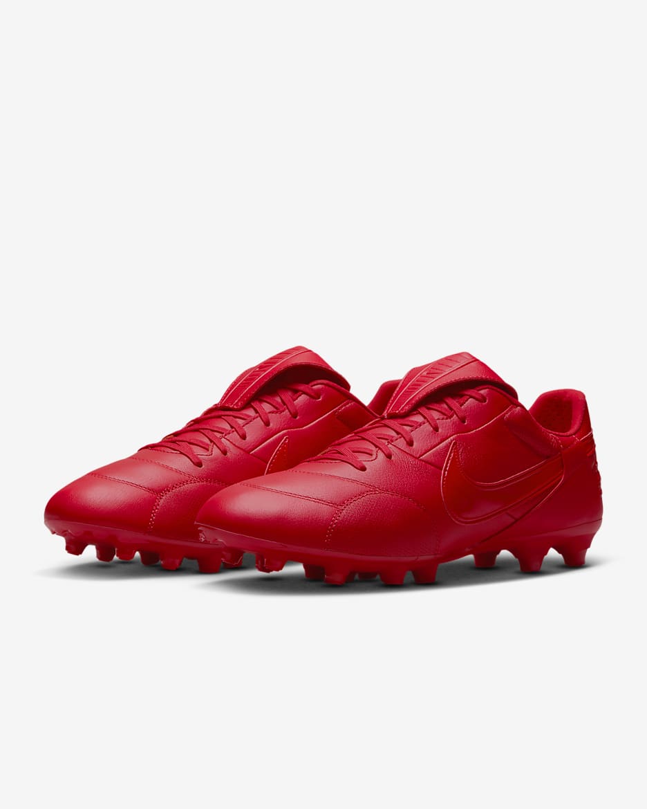 Nike Premier 3 FG alacsony szárú, stoplis futballcipő - Fire Red/Fehér