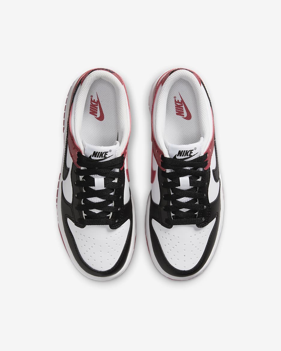 Nike Dunk Low Big Kids' Shoes - Gym Red/White/Black