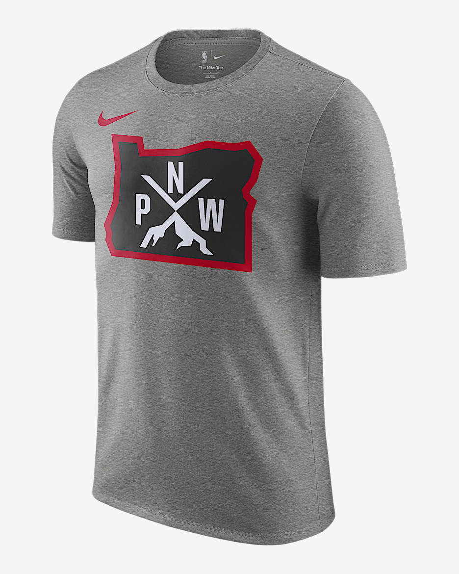 Playera Nike NBA para hombre Portland Trail Blazers Essential City Edition - Gris oscuro jaspeado