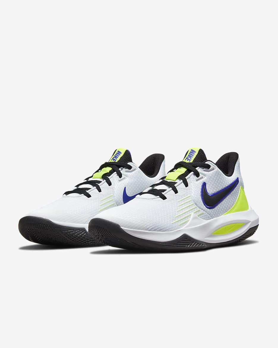 Nike Precision 5 Basketball Shoes - White/Barely Volt/Volt/Black