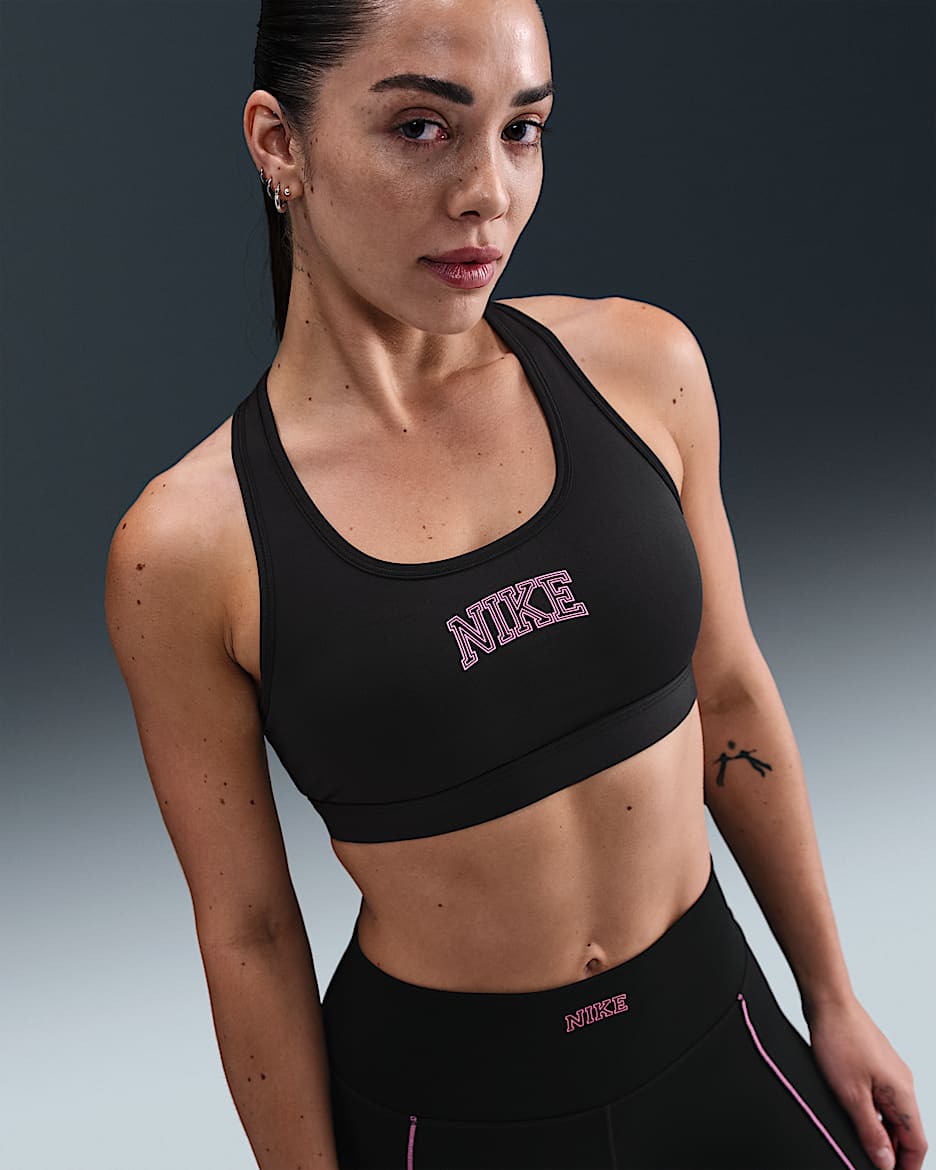 Nike Swoosh Medium Support Women's Padded Sports Bra - Black