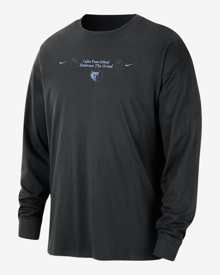 Memphis Grizzlies Courtside Men's Nike NBA Max90 Long-Sleeve T-Shirt - Black