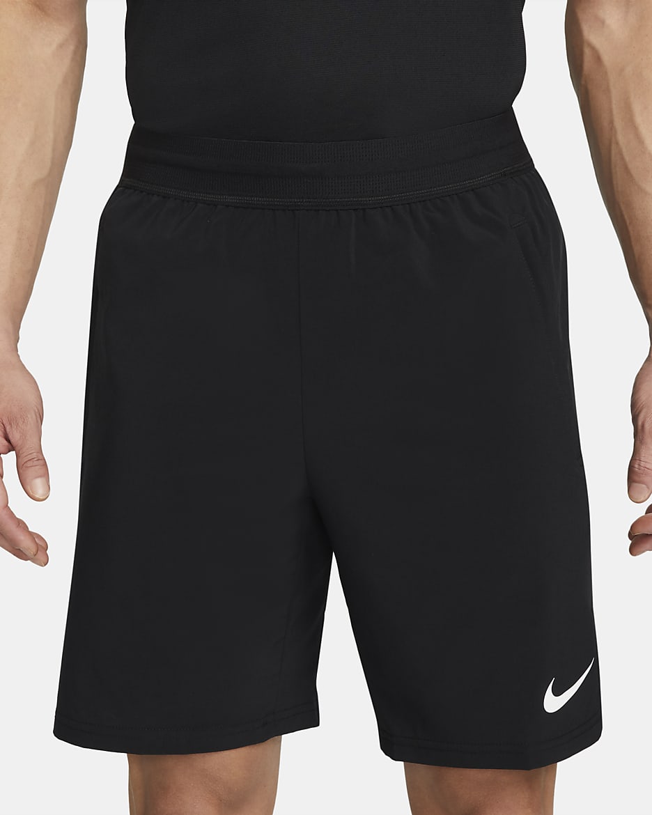 Shorts de entrenamiento de 20 cm para hombre Nike Pro Dri-FIT Flex Vent Max - Negro/Blanco