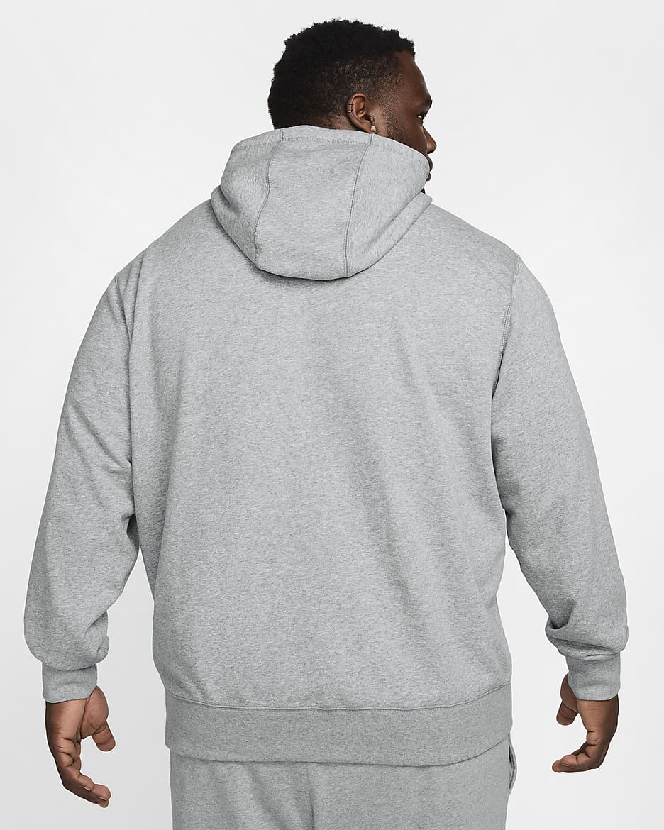 Sudadera con gorro sin cierre de French Terry para hombre Nike Club Fleece - Gris oscuro jaspeado/Gris humo claro