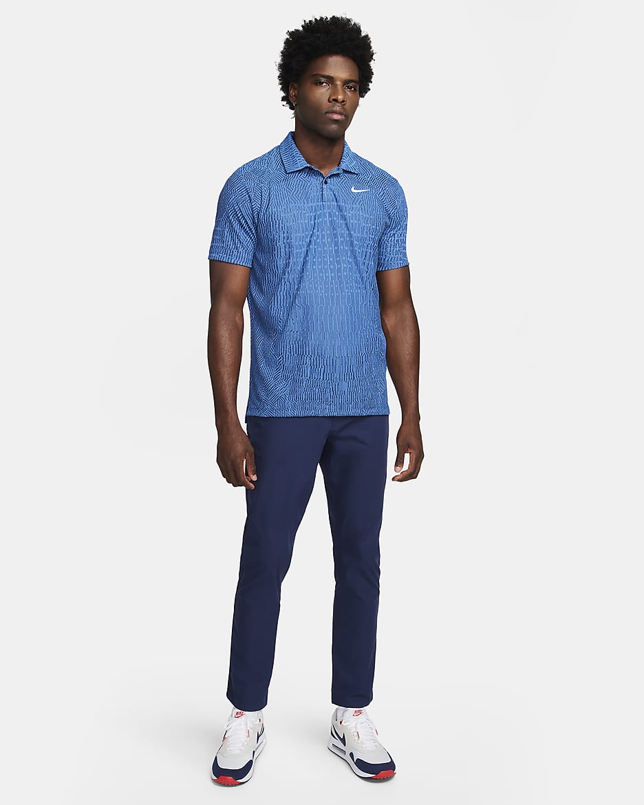 Nike Tour Dri-FIT ADV férfi golfpóló - Star Blue/Midnight Navy/Fehér