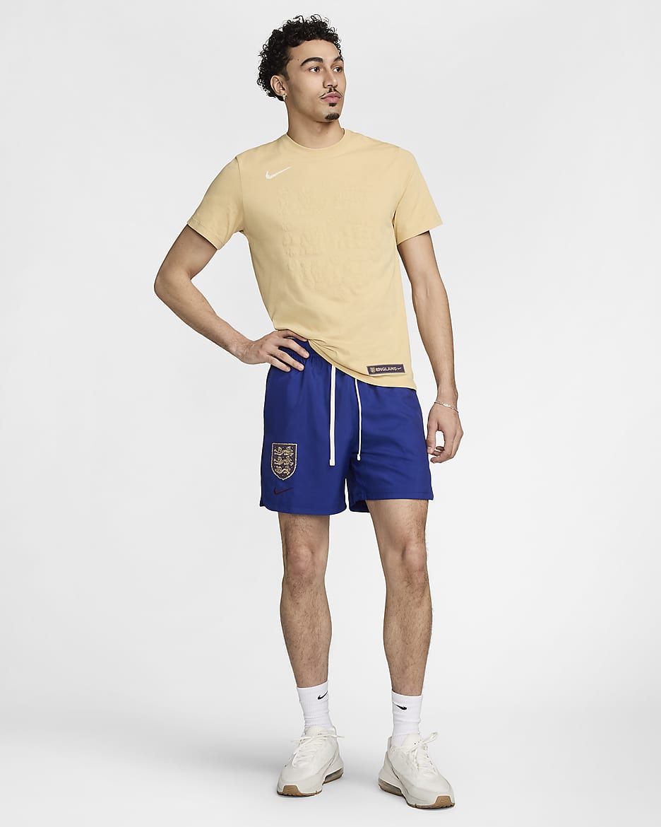 England Sport Essential Flow Men's Nike Football Woven Lined Shorts - Deep Royal Blue/Sail/Rosewood