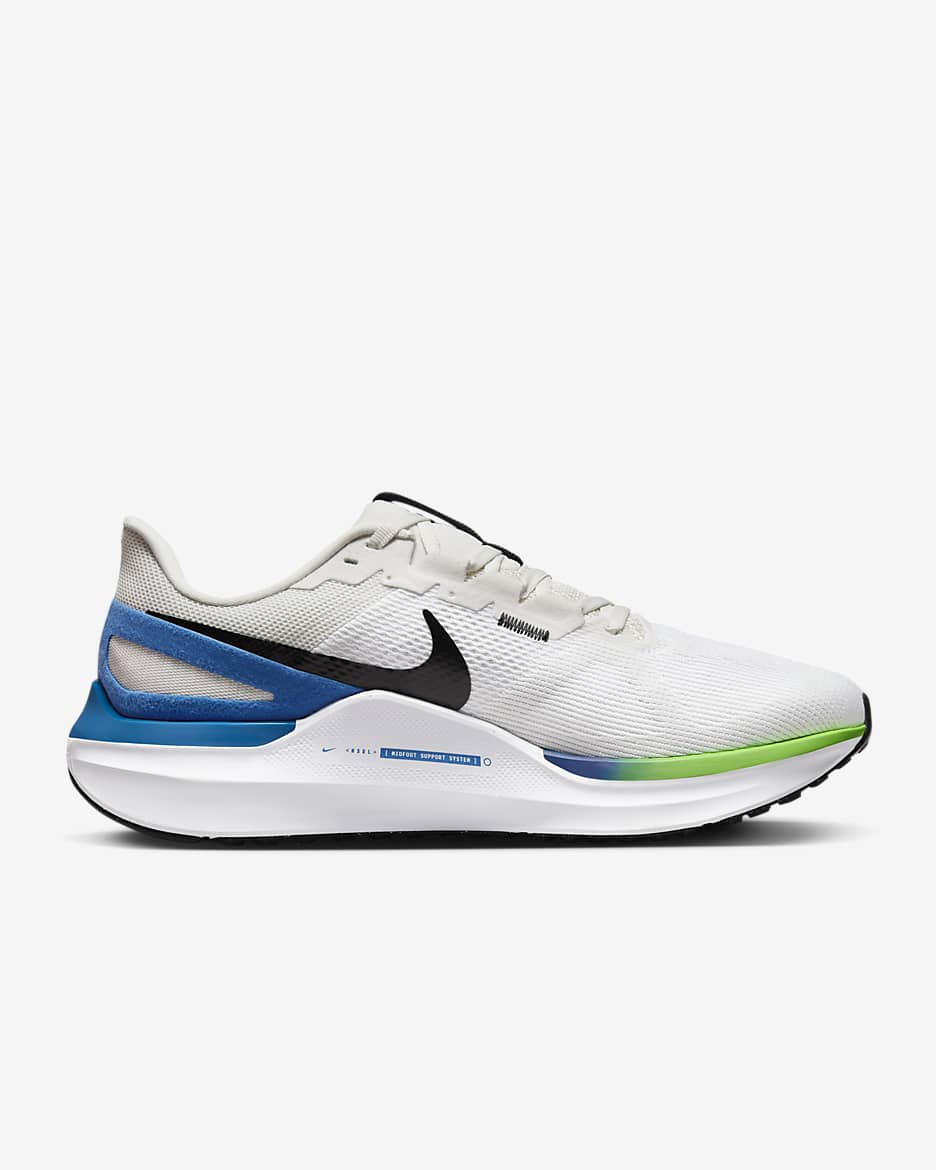Nike Structure 25 Men's Road Running Shoes (Extra Wide) - White/Platinum Tint/Star Blue/Black