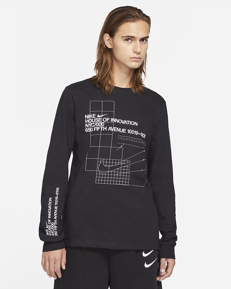 Nike Sportswear Men's Long-Sleeve T-Shirt - Black