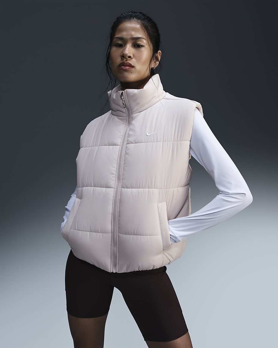 Nike Sportswear Classic Puffer Women's Therma-FIT Loose Gilet - Light Orewood Brown/White