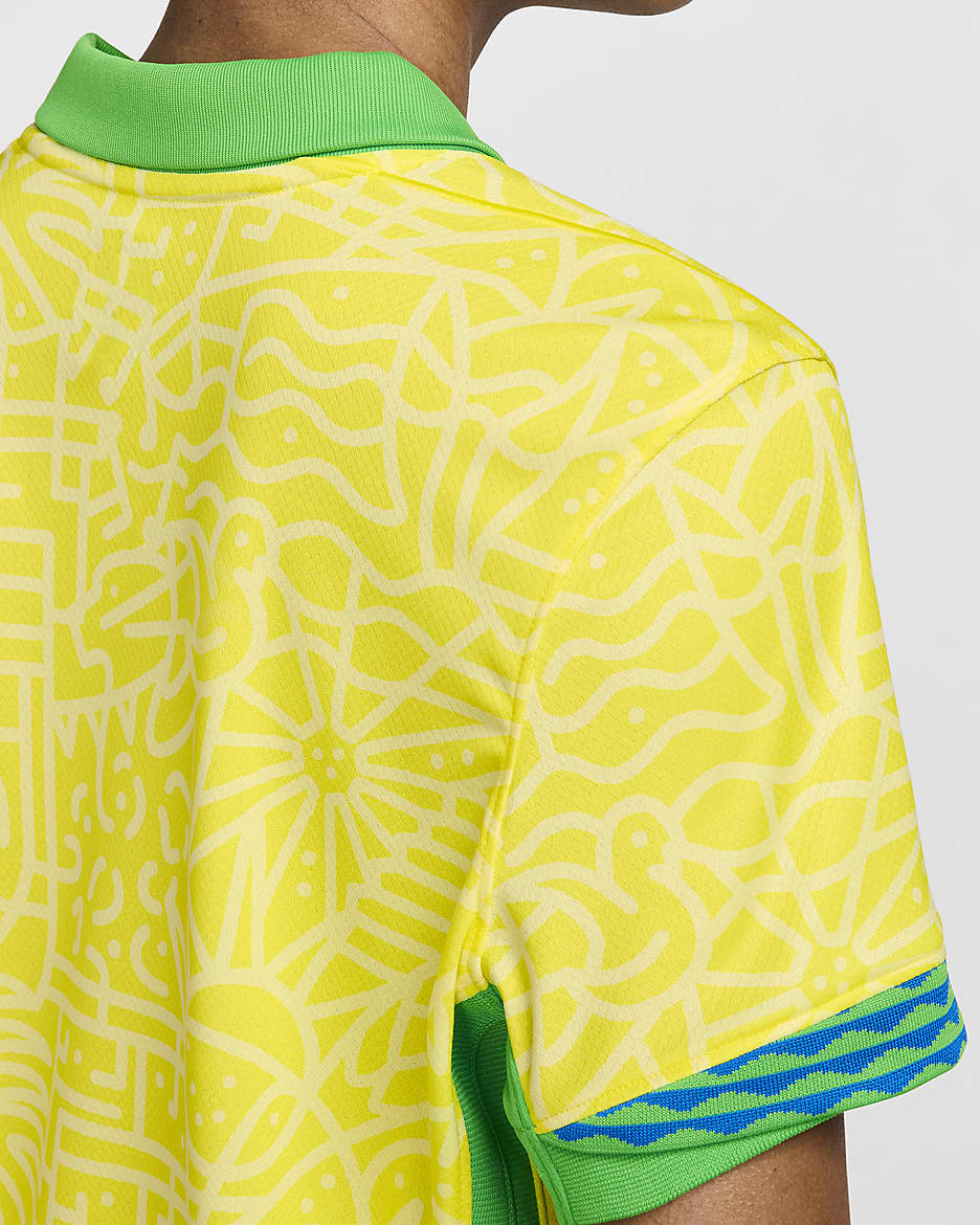 Brazilië 2024 Stadium Thuis Nike Dri-FIT replica voetbalshirt voor dames - Dynamic Yellow/Lemon Chiffon/Green Spark