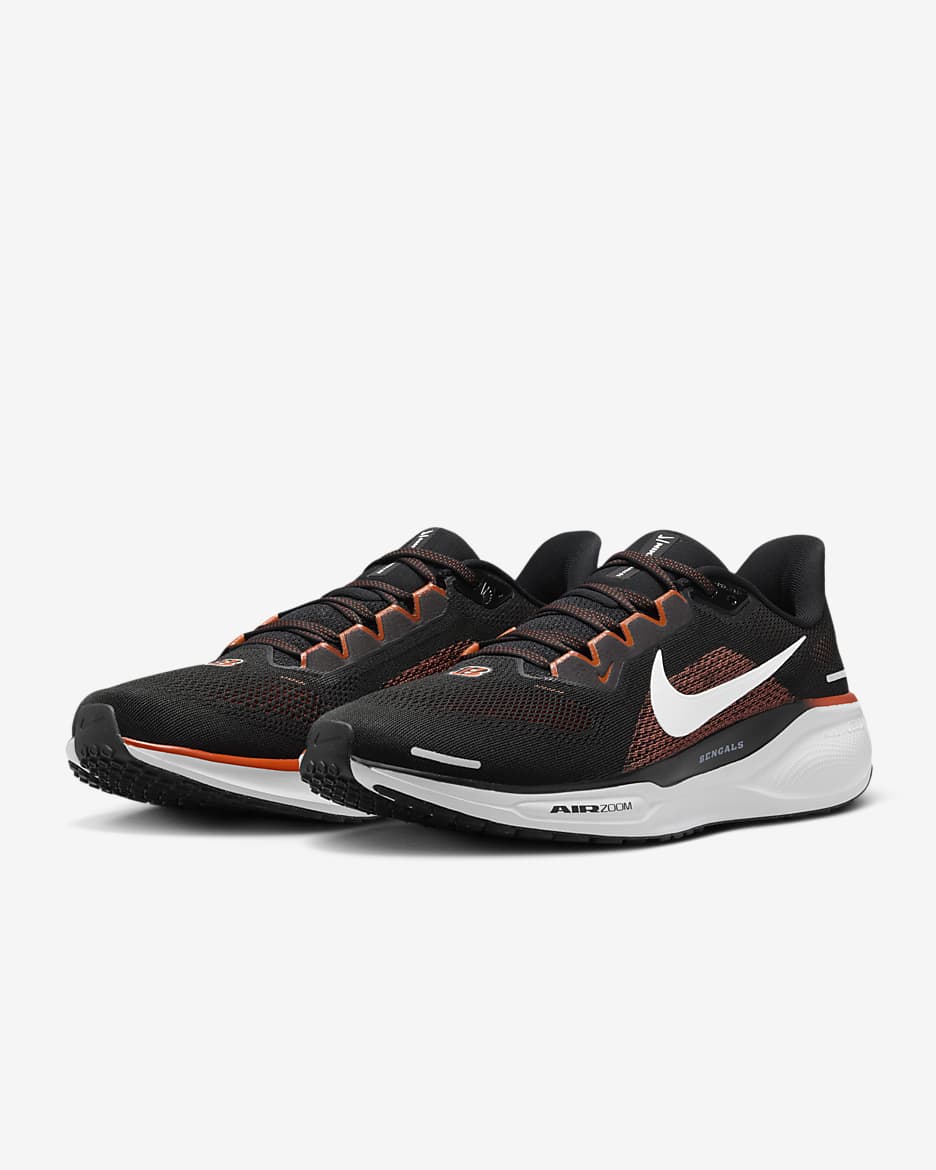 Tenis de correr en pavimento para hombre Nike Pegasus 41 NFL Cincinnati Bengals - Negro/Blanco/Naranja universitario/Blanco