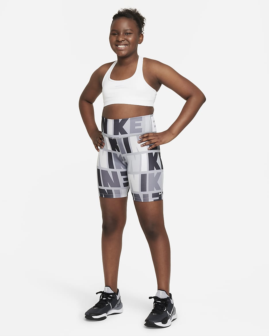 Nike Swoosh Older Kids' (Girls') Sports Bra (Extended Size) - White/Pure Platinum