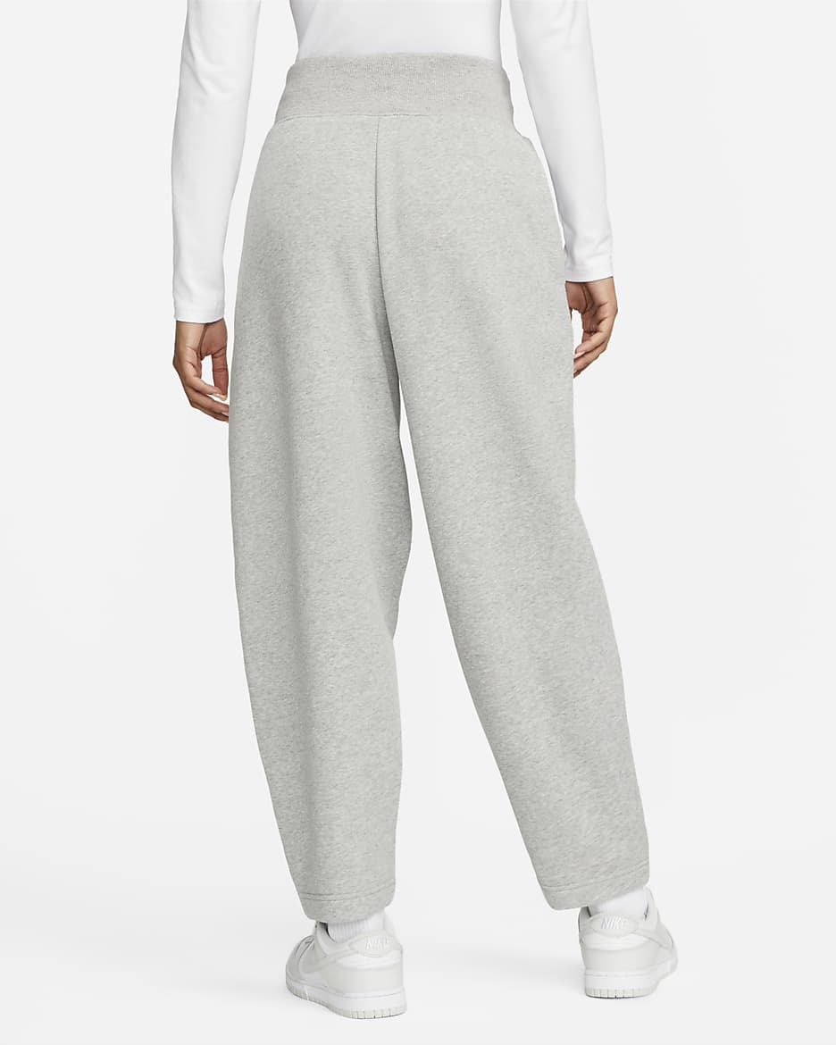 Nike Sportswear Phoenix Fleece Jogger de talle alto curvo de 7/8 - Mujer - Gris oscuro jaspeado/Sail