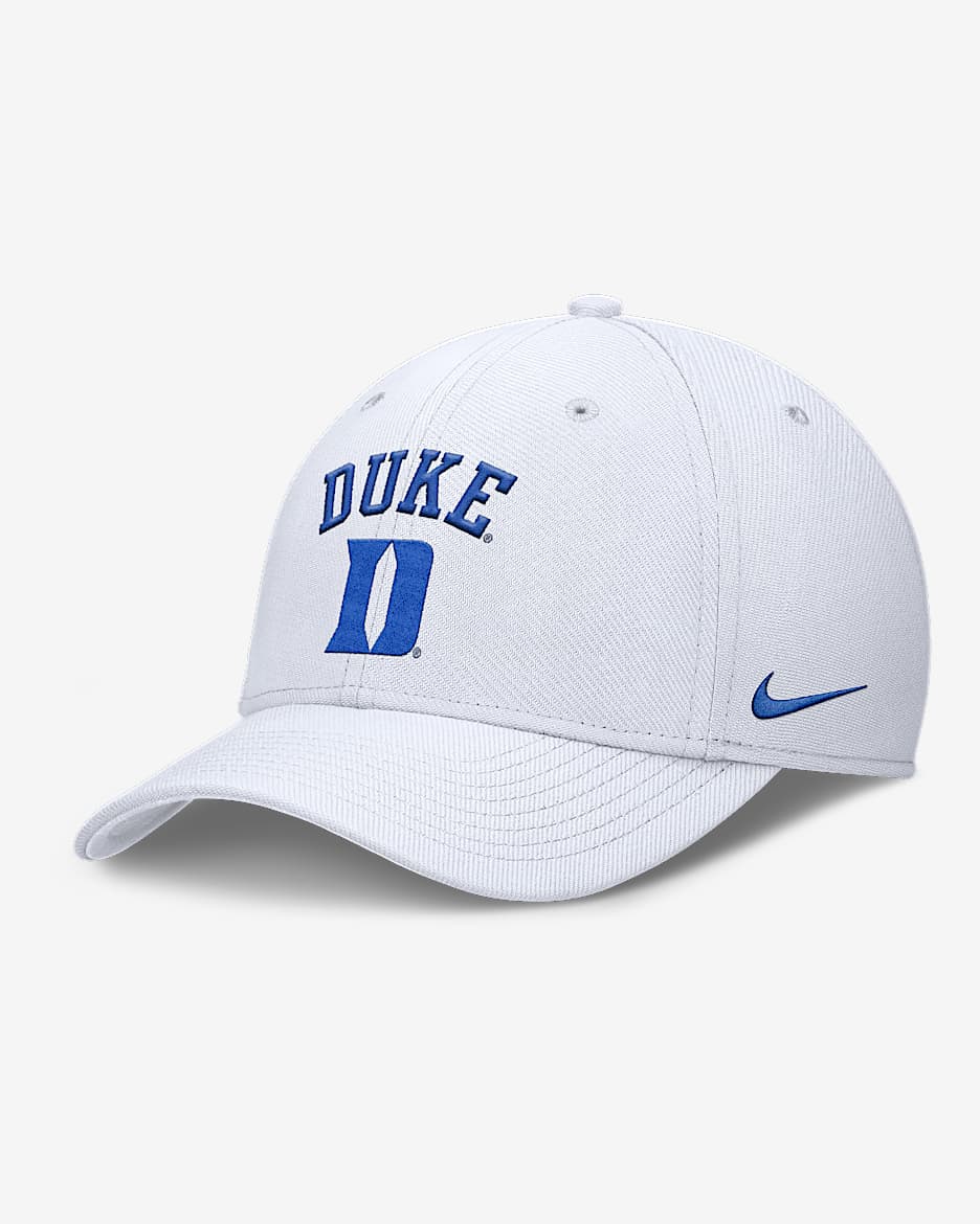 Duke On-Field Rise Swoosh Men's Nike Dri-FIT College Hat - White