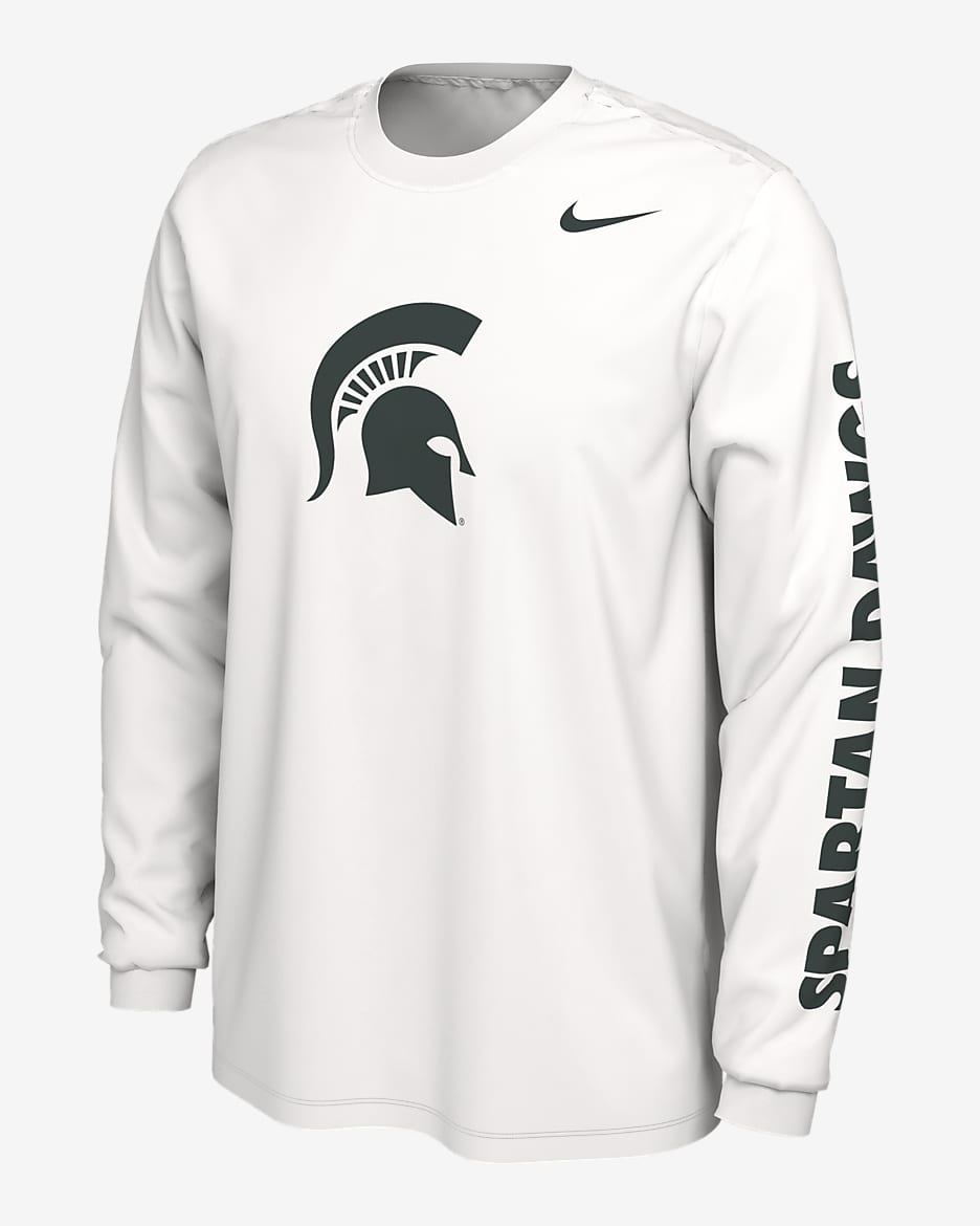 Nike College (Michigan State) Men's Long-Sleeve T-Shirt - White