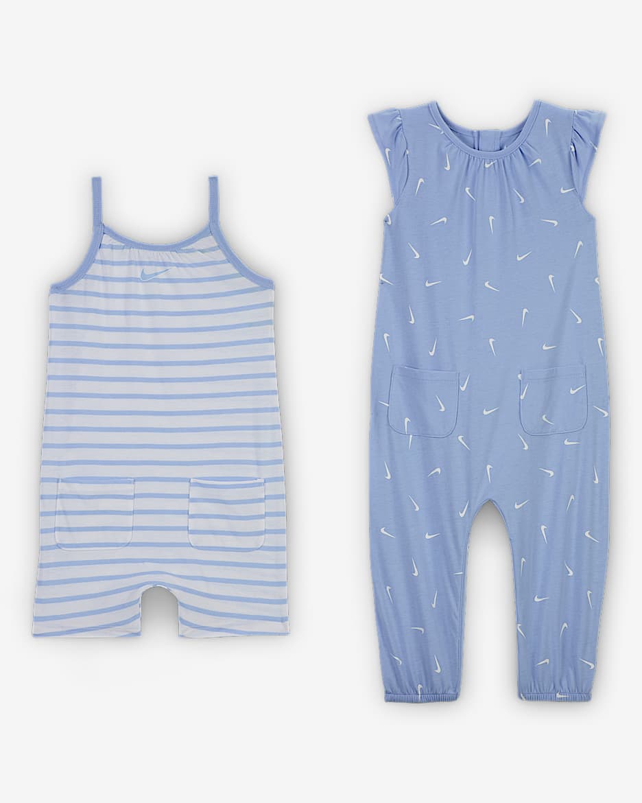 Nike Essentials Baby (12-24M) 2-Pack Romper Set - Cobalt Bliss